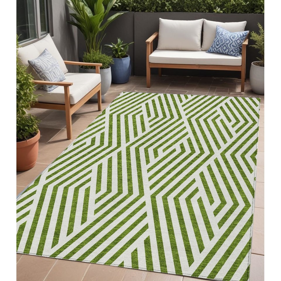 Nana Abstract Shapes Weather Resistant Versatile Elegance Outdoor Rug