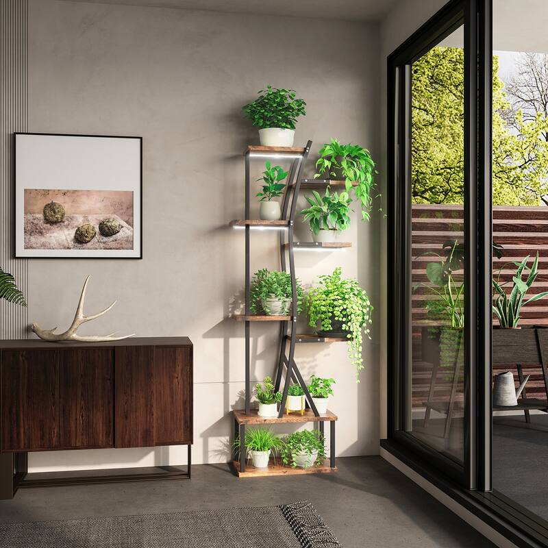 8 Tiered Plant Stand Indoor with Grow Lights,64"H Plant Shelf