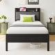 preview thumbnail 1 of 10, Twin Size Bed Frame with Charging Station Storage Headboard Noise Free Solid Easy Assembly Grey