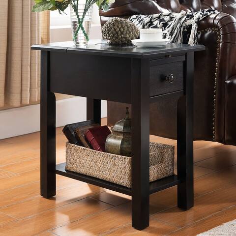 Copper Grove Ballingall Black Side Table with Charging Station
