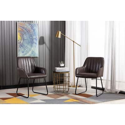 Home Beyond Synthetic Leather Dining Chairs Set of 2 PC Black