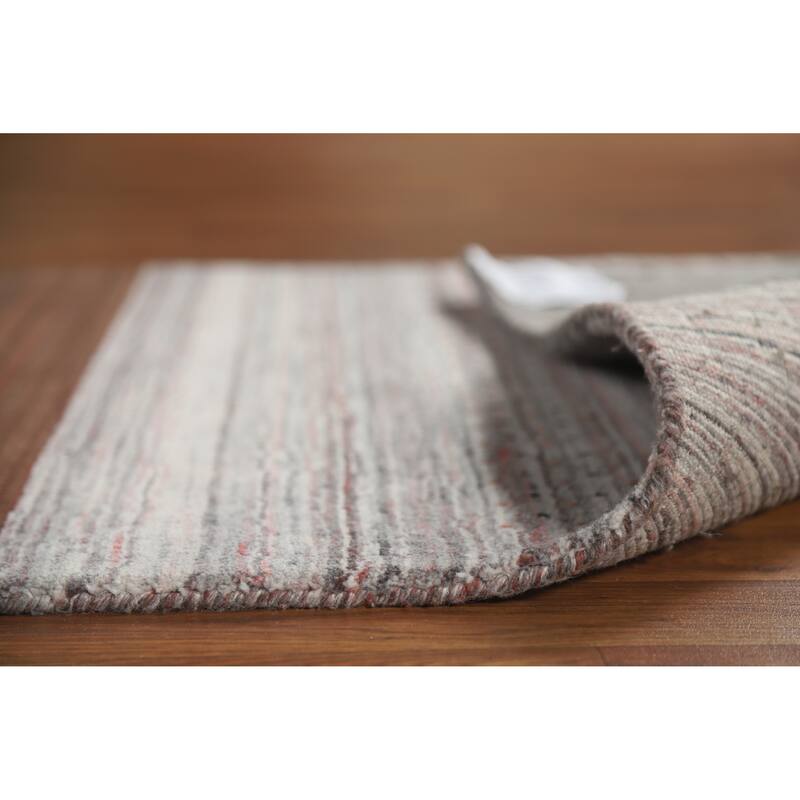 Striped Tribal Gabbeh Indian Runner Rug Hand-Knotted Wool Carpet - 3'0" x 10'2"