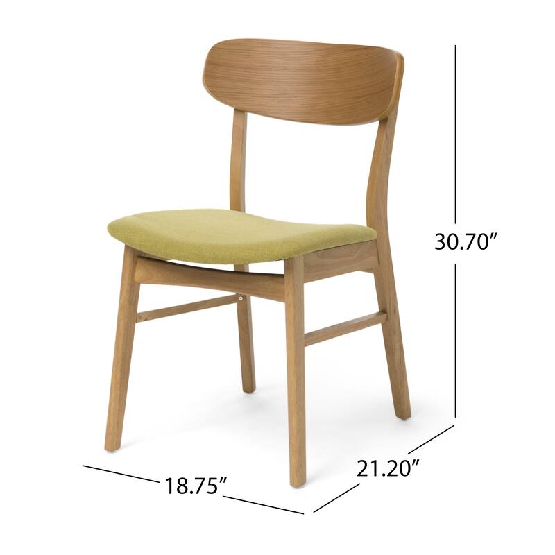 Fabric-upholstered Wood Dining Chairs (Set of 2) by Christopher Knight