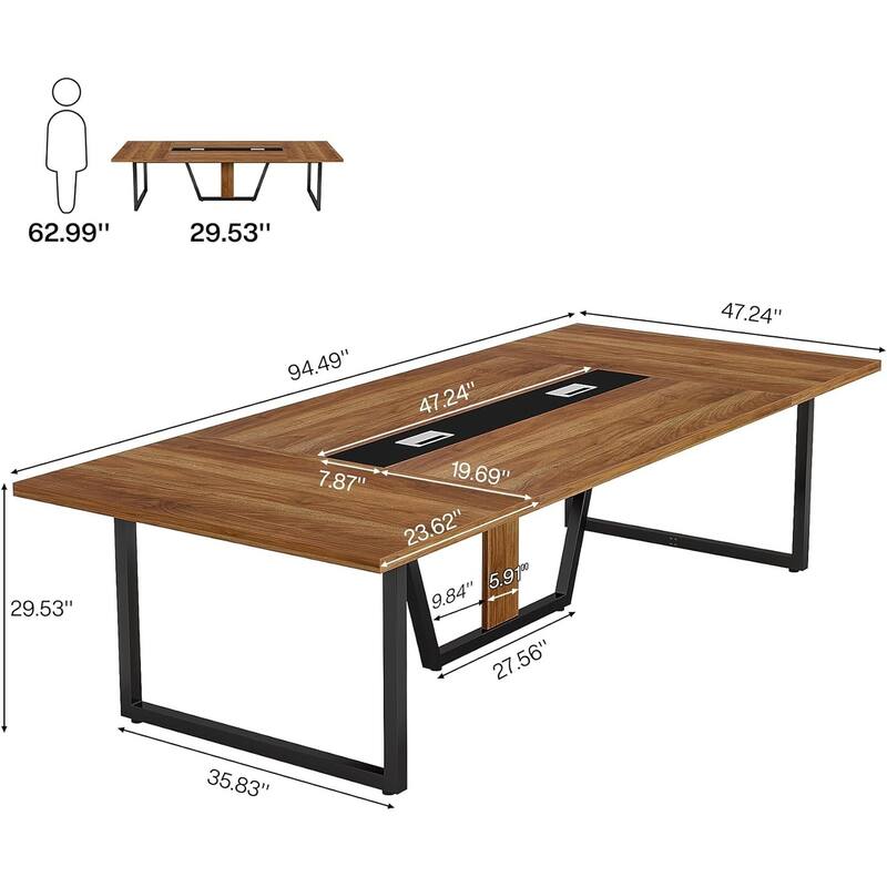 8FT Conference Table, 94.49 L Large Meeting Table for 10 People