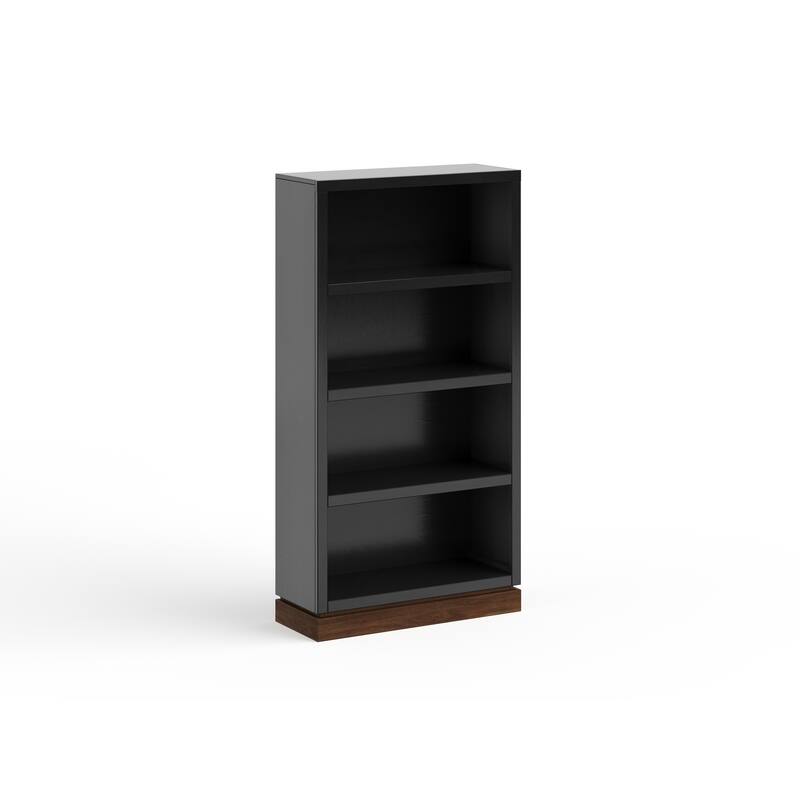 Bridgevine Home Nora Modular 60 inch High Bookshelf, No Assembly Required, Two-Tone Finish