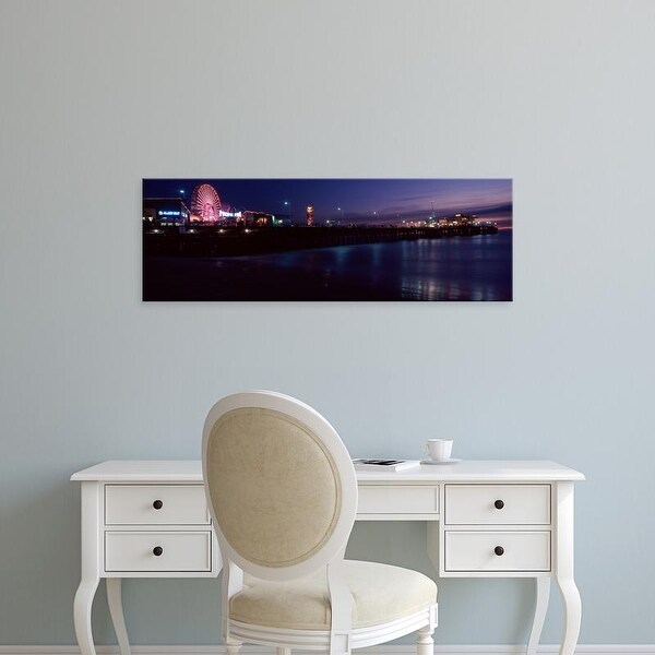 Easy Art Prints Panoramic Image 'Ferris wheel, Amusement park, Santa Monica Pier, Los Angeles, California' Canvas Art