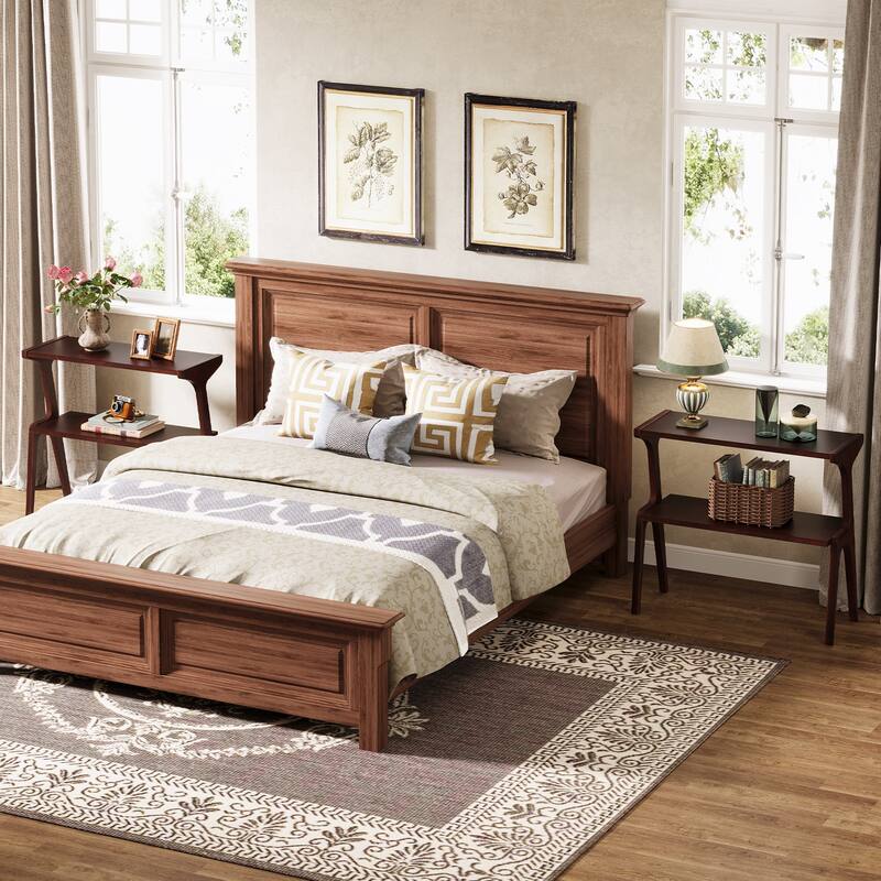 Narrow End Table for Living Room, 2-Tier Slim Sofa Side Table