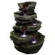 Lighted Cobblestone Outdoor Water Fountain Water Feature w/ LED - 31 ...