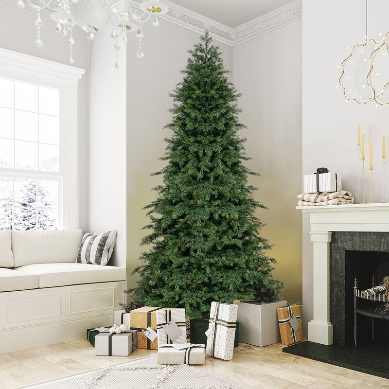 Gymax 7.5 FT Artificial Xmas Tree w/ 1019 PE PVC Branch Tips & Folding - See Details - See Details - 7.5 Foot