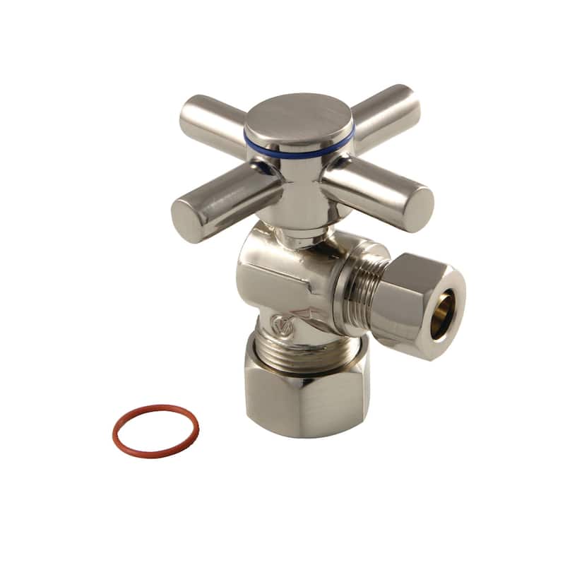 Kingston Brass Concord 2-3/16" Brass Angle Stop Valve - 3/8" and 5/8" - Brushed Nickel