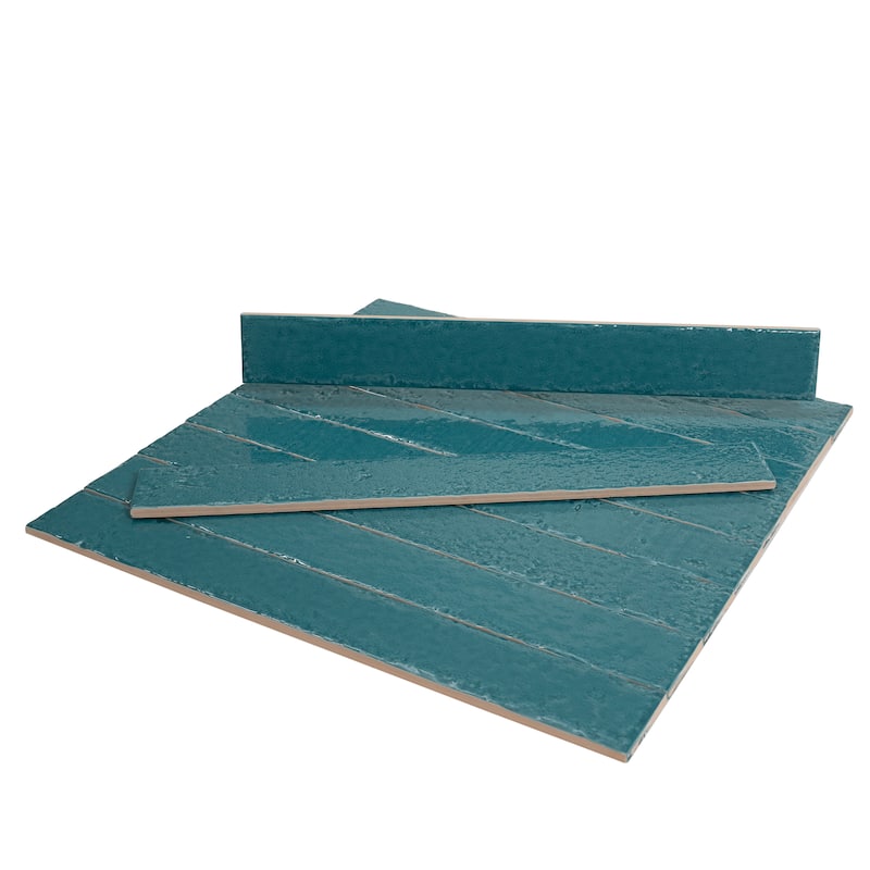 Valenza 2x16 Tropical Teal Ceramic Zellige Subway Wall Tile (10.76 sq ft/case) - 50 Pack
