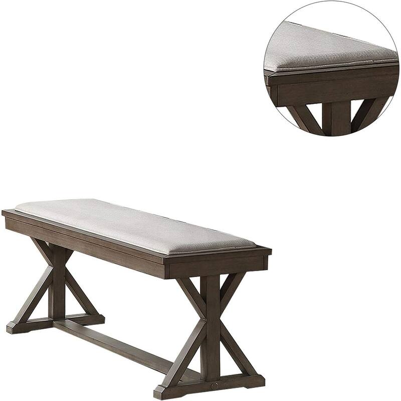 Solid wood Veneer Dining Room 1pc Bench
