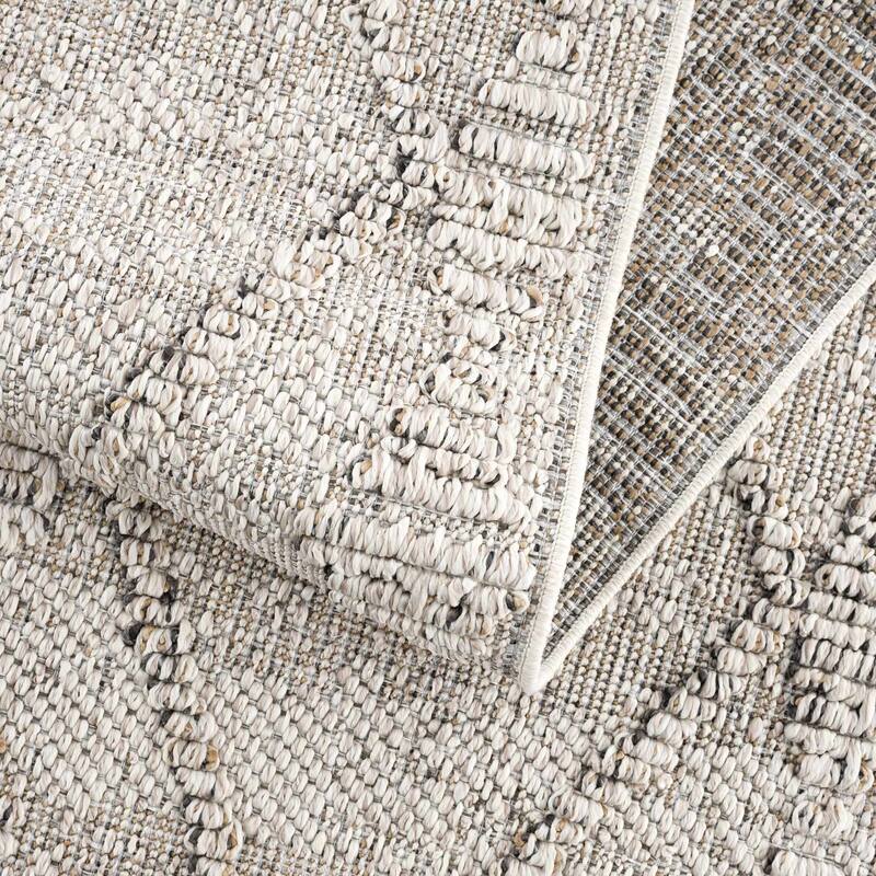 Hauteloom Butch Living Room, Bedroom Patio Outdoor Area Rug - Farmhouse - Taupe,Beige - 2' x 3'