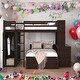 preview thumbnail 2 of 25, Full size Loft Bed With Twin Size Stand-alone Bed,Shelves,Desk And Wardrobe