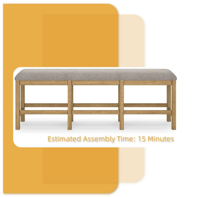 Signature Design by Ashley Havonplane Brown/Gray 72" Counter Height Dining Bench - 72.5" W x 17.5" D x 25.63" H
