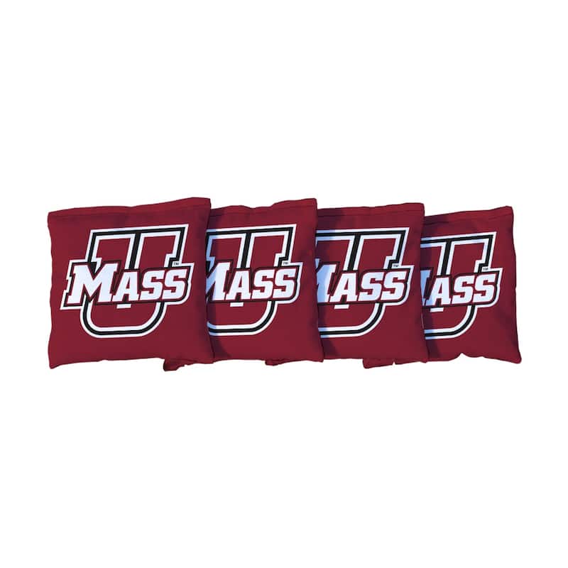 Massachusetts UMASS Minutemen Maroon Cornhole Bags - Corn Filled