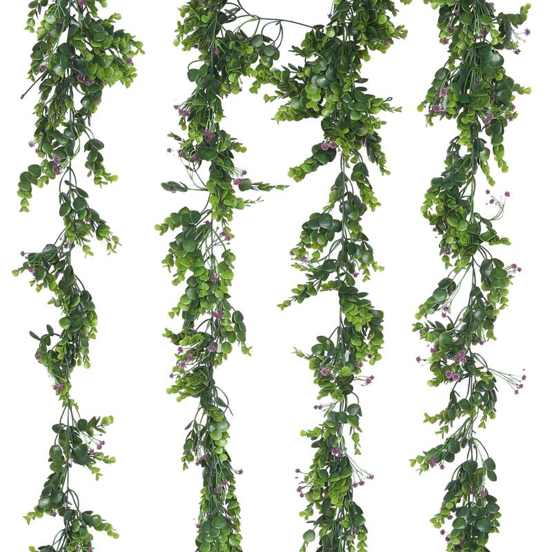 4 Pack Artificial Plants Hanging, Fake Vines Plant, Faux Greenery Vines for Home Room, Shelf, Indoor Outdoor Wall Decor 72"