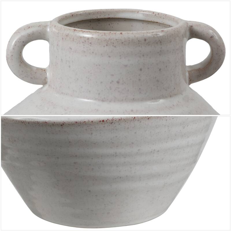 SAFAVIEH Home Lina 9-inch Antique White Ceramic Vase With Handles