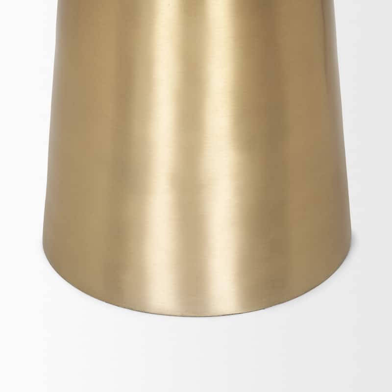 Roland Satin Brass Cast Aluminum Metal Accent Table - 18.3L x 18.3W x 20.8H