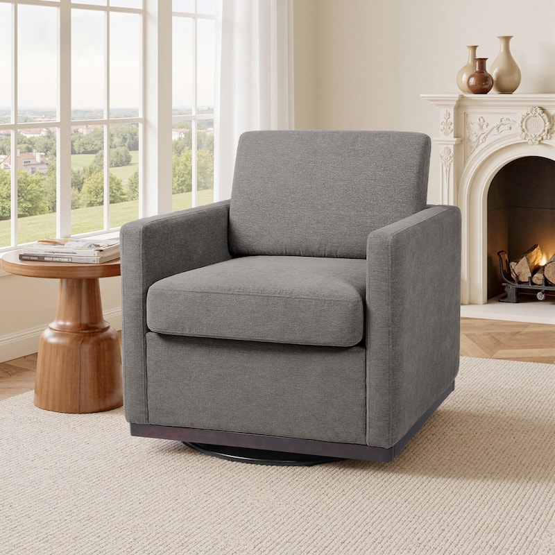 uixe Modern Upholstered Swivel Accent Chair with Pocket Spring Seat