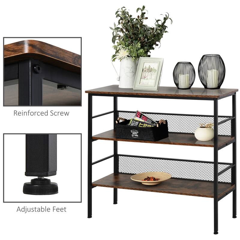 Industrial 3-Tier Storage Shelf with Adjustable Feet