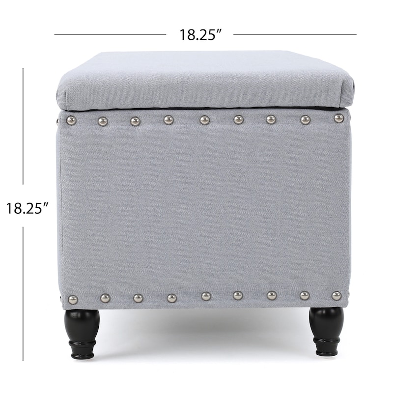 Tatiana Contemporary Fabric Storage Ottoman with Nailhead Trim by Christopher Knight Home