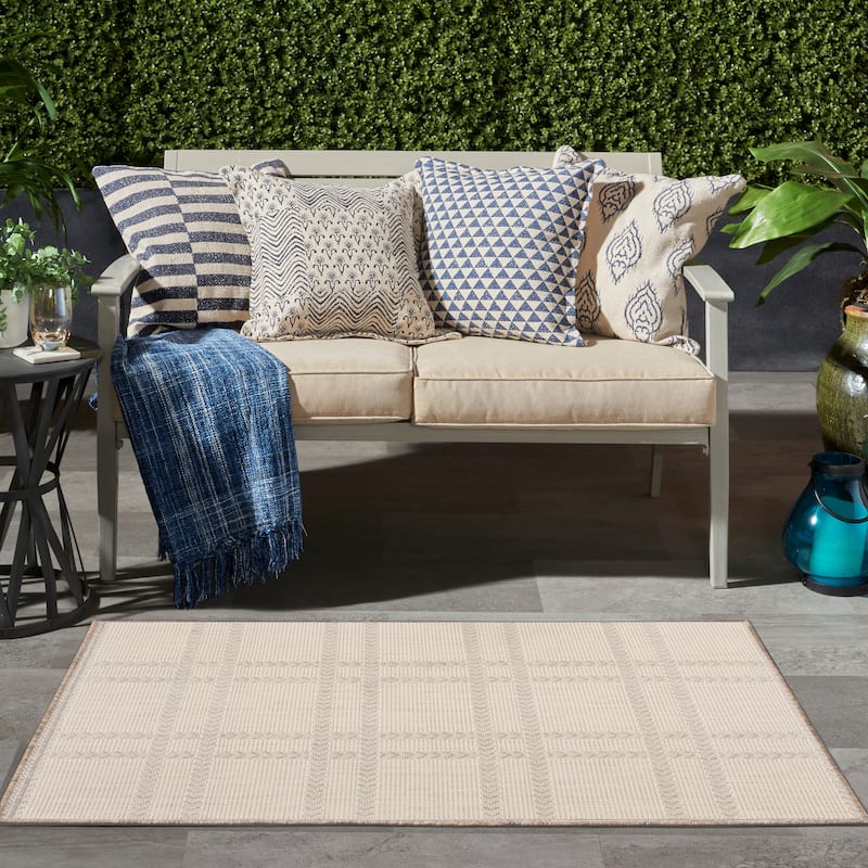 Nourison Horizon Indoor/Outdoor Geometric Area Rug - 3' x 5' - Grey