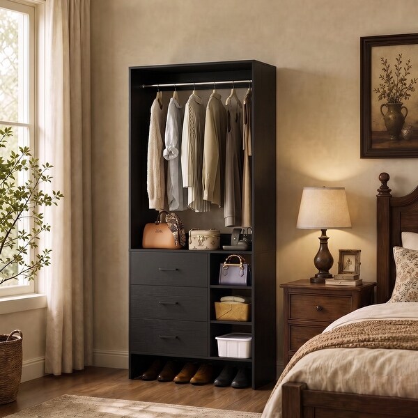 Cimly 30'' Closet Oragnizer System with Wood Drawers, Storage