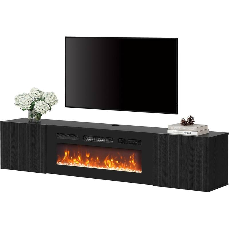 Fireplace Floating TV Stand with 36" Fireplace for TVs up to 80"