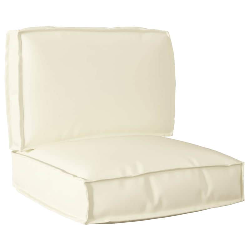 vidaXL Pallet Cushion Set 2 pcs Oxford Fabric - 23.62 x 23.62 x 20.47 in - Cream
