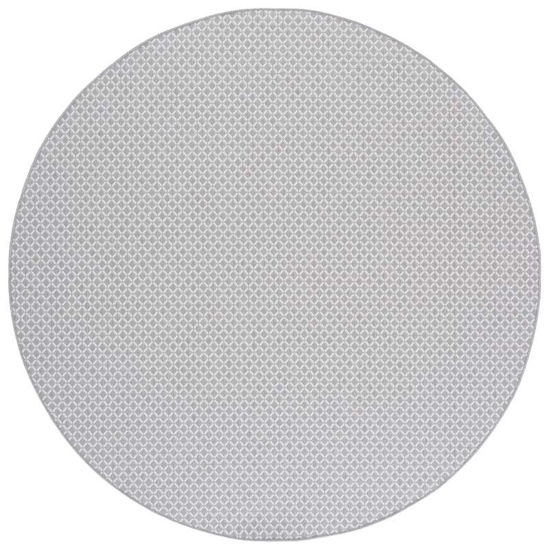 SAFAVIEH Terrace Ribana Indoor/Outdoor Washable Backyard Patio Rug - 6'7" Round - Grey/Ivory