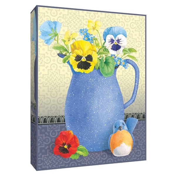 PTM Images 9-154717 PTM Canvas Collection 10" x 8" - "Blue Pansy II" Giclee Birds Art Print on Canvas