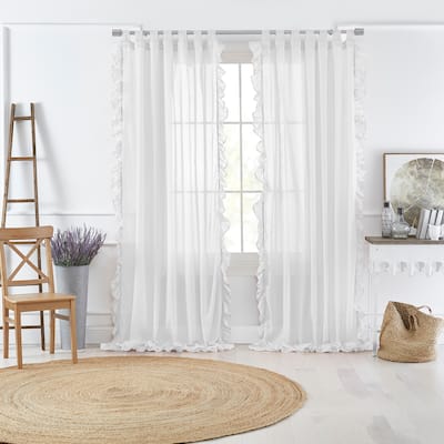 Bella Tab-Top Ruffle Sheer Window Curtain