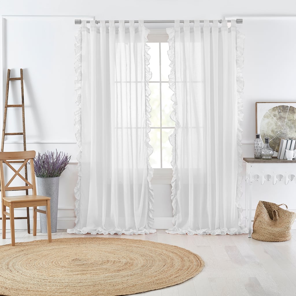 Bella Tab-Top Ruffle Sheer Window Curtain