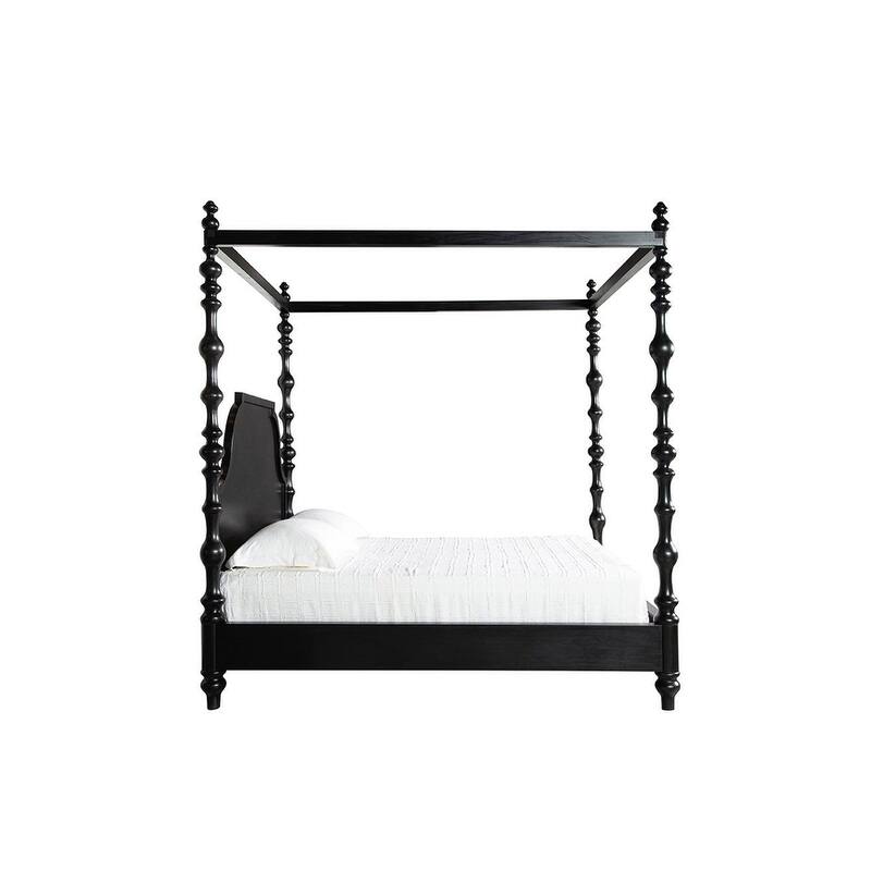 Furniture Classics Paul Black Mahogany Four Poster King Bed Turned Legs