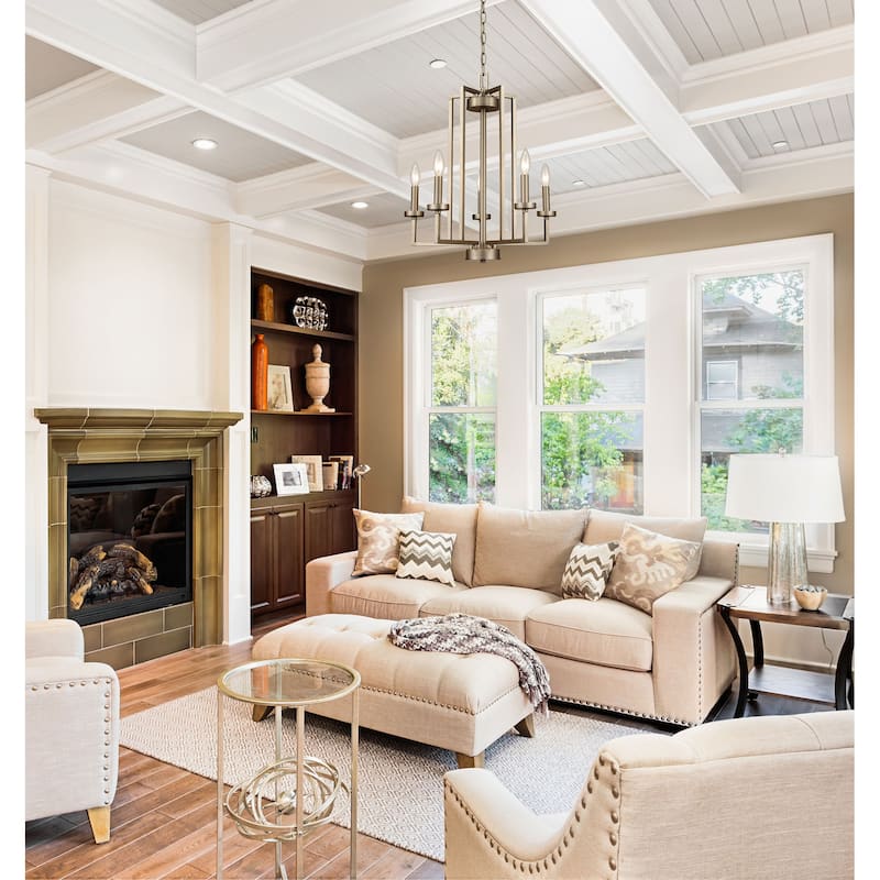 Elk Home West End Brushed Nickel Metal 6 Light Chandelier