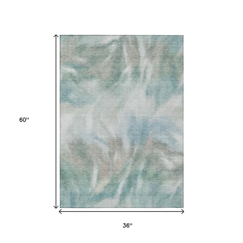 HomeRoots Abstract Transitional Rectangle Outdoor Rug