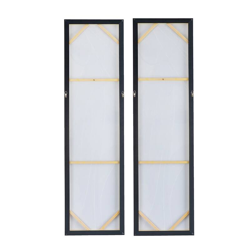 Set of 2, Modern Wall Decor Elongated Abstract Oil Paintings, for Living Room Dining Room Bedroom Office Entryway