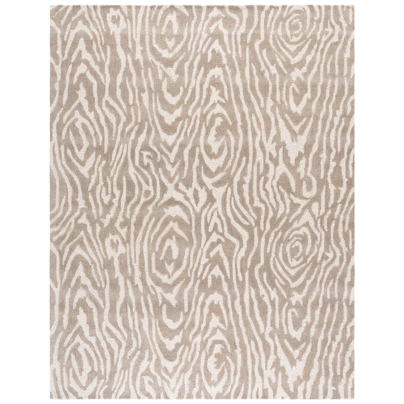 SAFAVIEH Handmade Ebony Thouraya Modern & Contemporary Wool Rug - 8' x 10' - Grey/Ivory