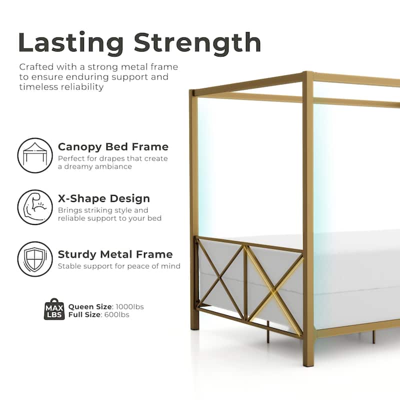 Furniture of America Rosemarie Canopy Metal Bed