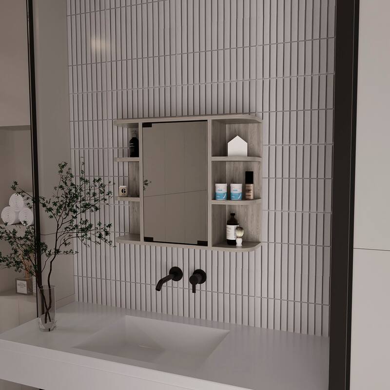 6-Shelf Medicine Cabinet with Mirorr