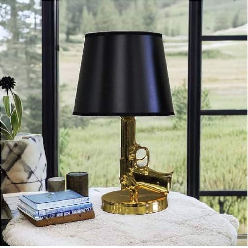 Small Gun Lamp (Gold) - gold