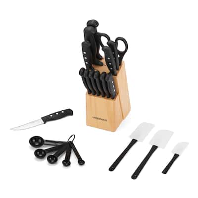 Farberware 22 Piece Stainless Steel Knife and Kitchen Tool Set with Block - N/A