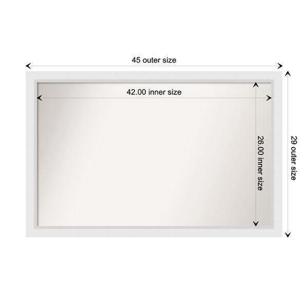 dimension image slide 92 of 93, Wall Mirror Choose Your Custom Size - Extra Large, Blanco White Wood