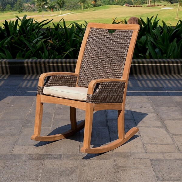 Cambridge Casual Palma Teak Outdoor Rocking Chair with Cushion. Opens flyout.