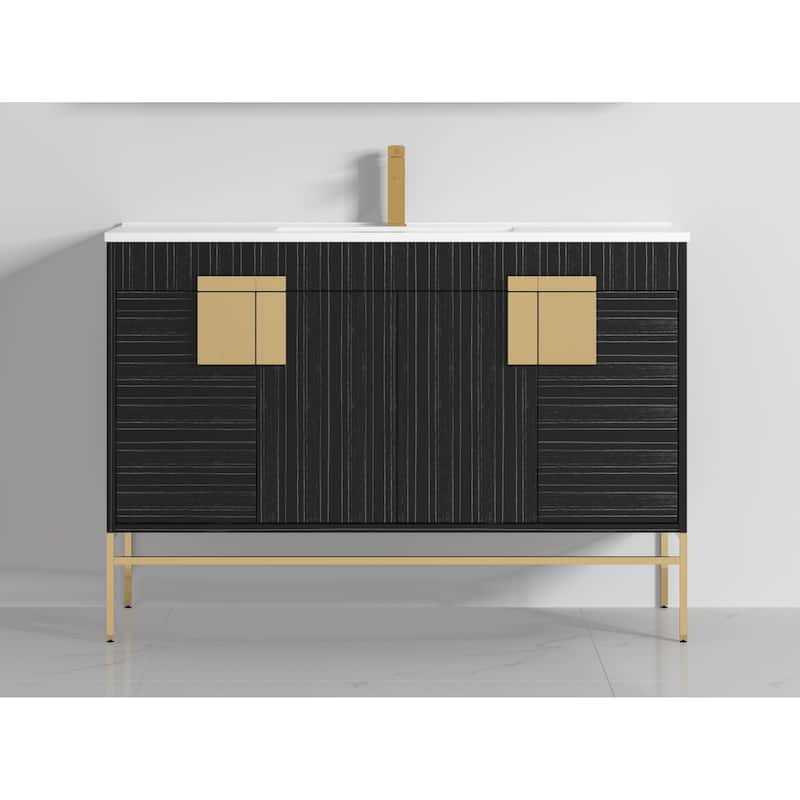 47" Tennant Brand Kuro Minimalistic Dawn Gray Single Sink Bathroom Vanity