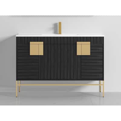 47" Tennant Brand Kuro Minimalistic Dawn Gray Single Sink Bathroom Vanity