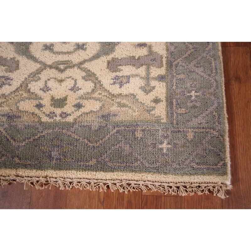 Earth Tone Oushak Oriental Runner Rug Handmade Wool Carpet - 2'7"x 7'11"