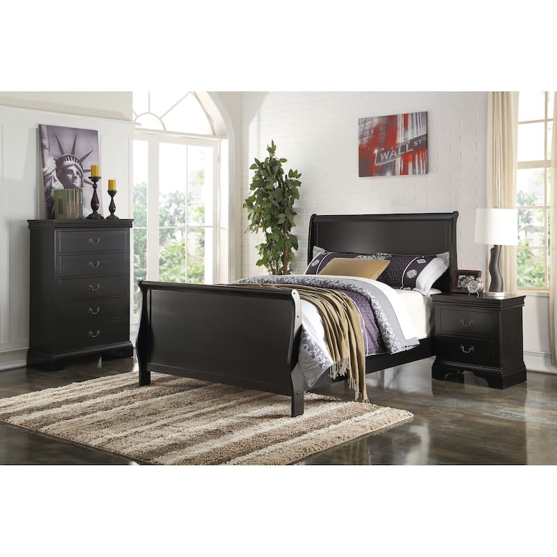 Wooden Nightstand with Two Drawers