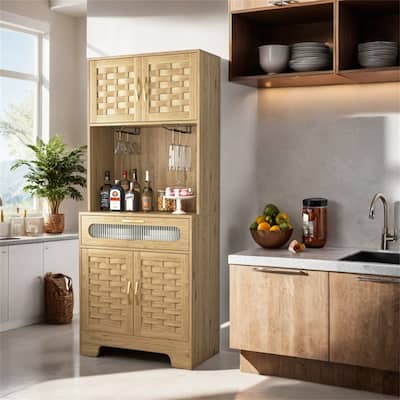67'' Tall Pantry Buffet Cabinet Freestanding Hutch Cupboard
